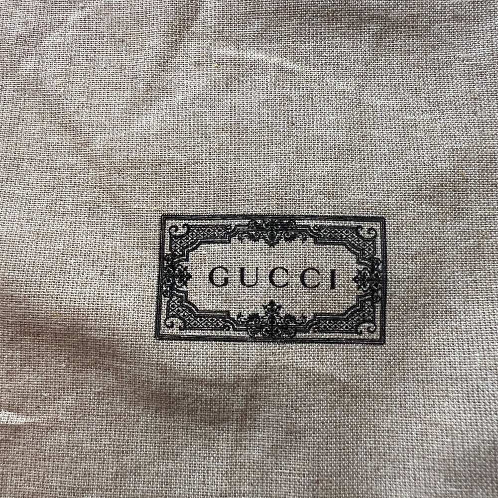 Gucci Shoe Bags new  6 total beige burlap w black stamp grossgrain ribbon - Picture 9 of 9